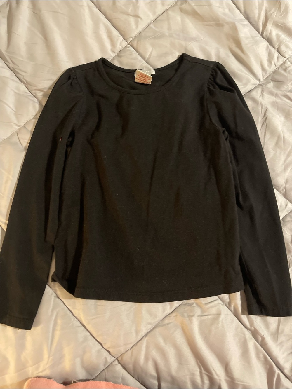 Tahari Black Long Sleeve Crew Neck Top